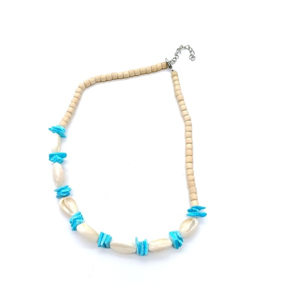 Retro Seashell Choker with White Shell Slices and… - image 4