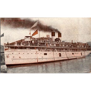 Cartão postal antigo S.S. City of South Haven Payne Printing Co. Correio dos EUA, início do século XX