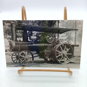 Vintage Historic RPPC Postcard, Minneapolis Thresher Steam Engine Tractor, Divided Back Unposted Kodak Paper