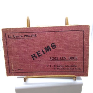 Lot de 20 cartes postales détachables anciennes, REIMS France vues sous les coquillages, souvenir de photographies noir et blanc de la Première Guerre mondiale à Paris