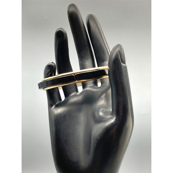 Vintage Bangle with Segmented Lucite Blocks on Go… - image 1