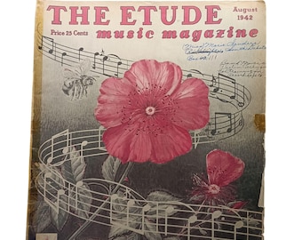 Vintage August 1942 The Etude Music Magazine