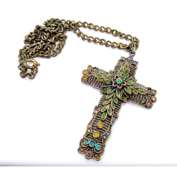 Little Nemo Ornate Cross Pendant Necklace, Vintag… - image 3