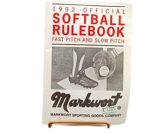 Libro de reglas oficial de sóftbol de Markwort Sporting Goods, año 1992