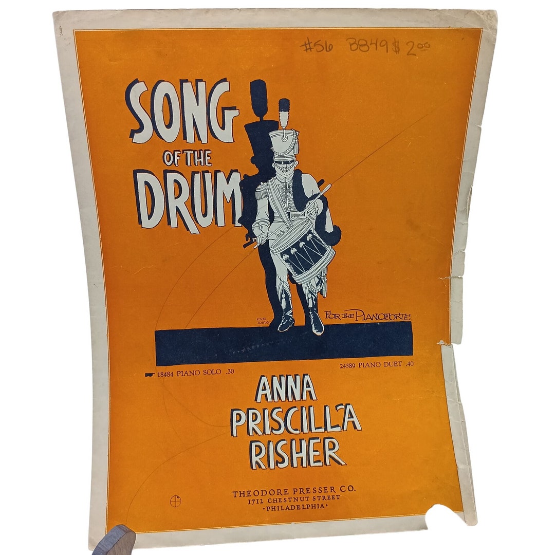 Anna Risher Antique Sheet Music, Song of the Drum for the Pianoforte by Anna ...