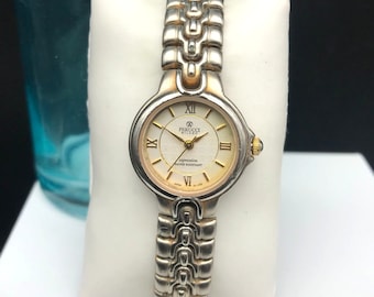 Perucci Statement Women's Tank Track Articulated Band Analog Quartz Vintage Watch New Battery Works
