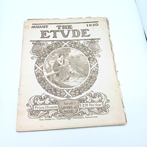 The Etude Music Magazine August 1920 Edition