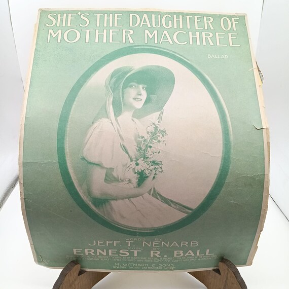 Shes the Daughter of Mother Machree Sheet Music Ballad Vintage 