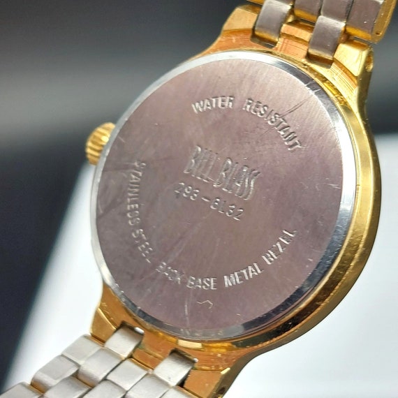 Bill Blass Womens 293-3132 Gold-tone Quartz Watch With Black  display picture 3