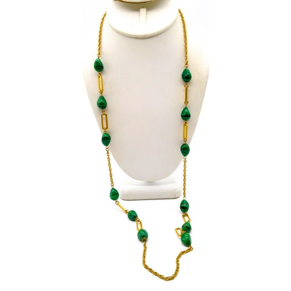 Vintage Miriam Haskell Ornate Green Gripoix Poured Jade