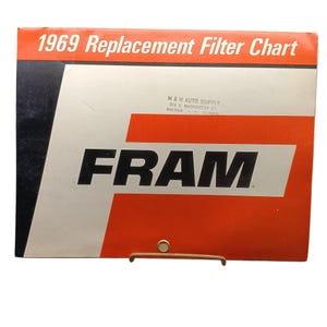 Guide de référence des collecteurs de filtres automobiles Fram, vintage 1969