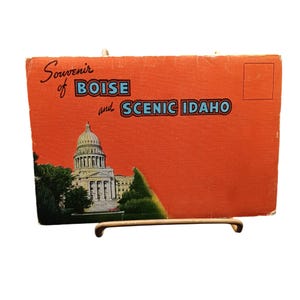 Porte-cartes postales vintage Boise Idaho souvenir avec vues panoramiques et graphismes du Capitole