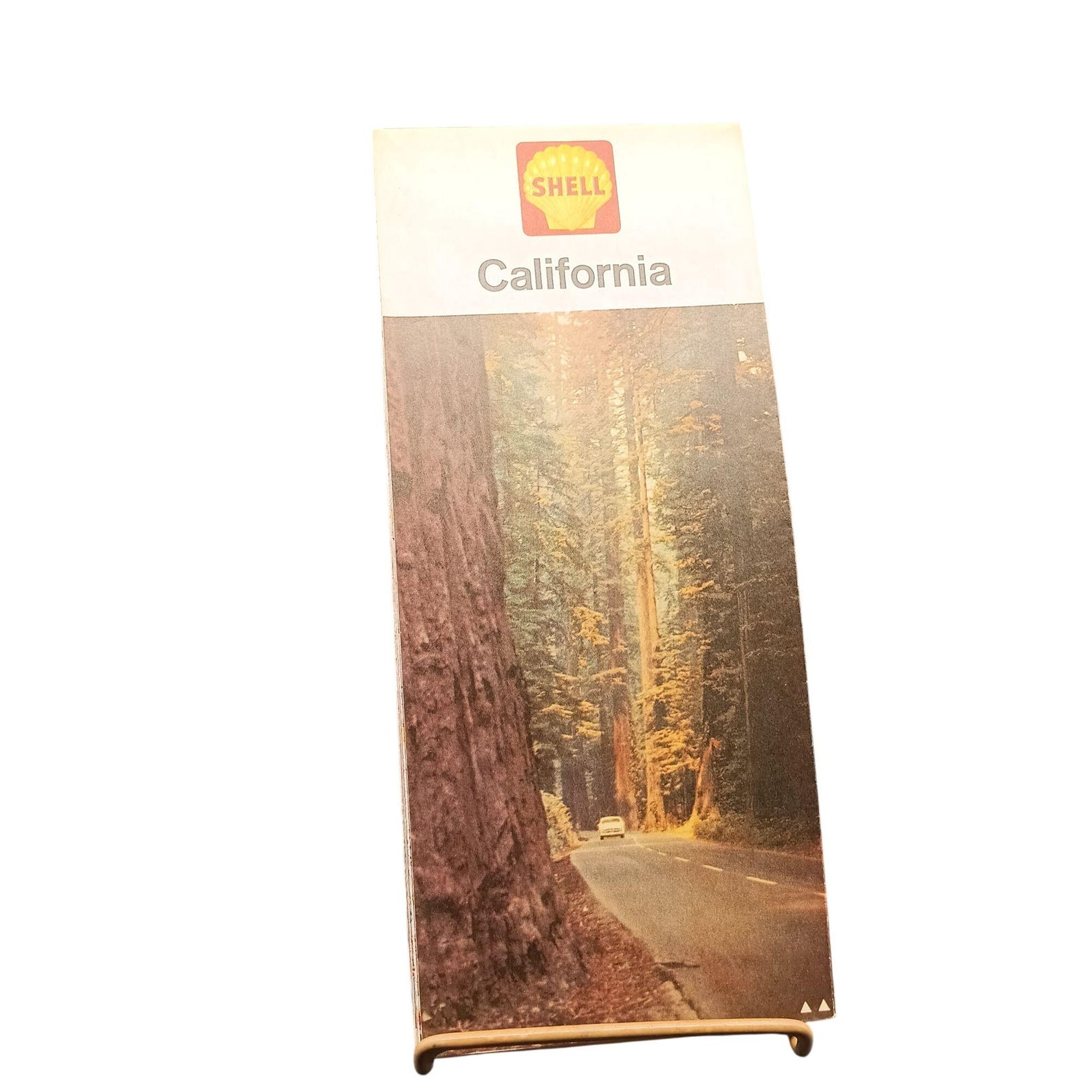 Walnut Shell Map California Vintage Shell California Road Map 1970s Travel Guide With Scenic ...