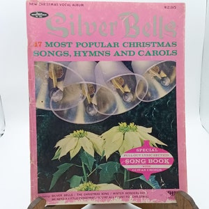 Vintage Sheet Music, Silver Bells Christmas Songs Hymns and Carols, 1953 Hansen Music Song Book Ephemera Collectible