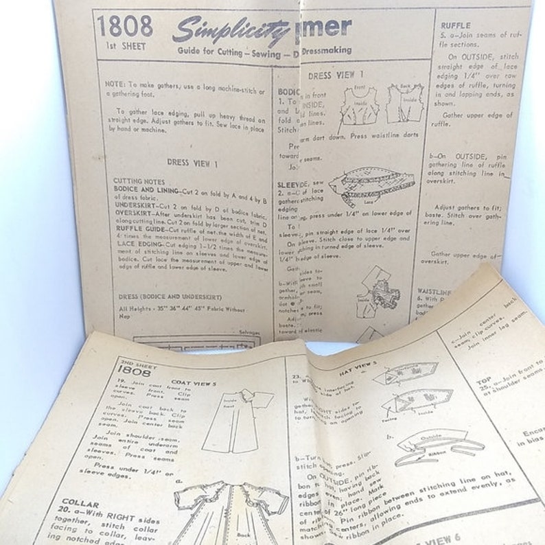 Panties Slip 1967 Vintage Simplicity Sewing PATTERN 3669 20 Betsy Wetsy Tiny Tears Barbara Jo Doll Clothes Baby or Toddler Dolls