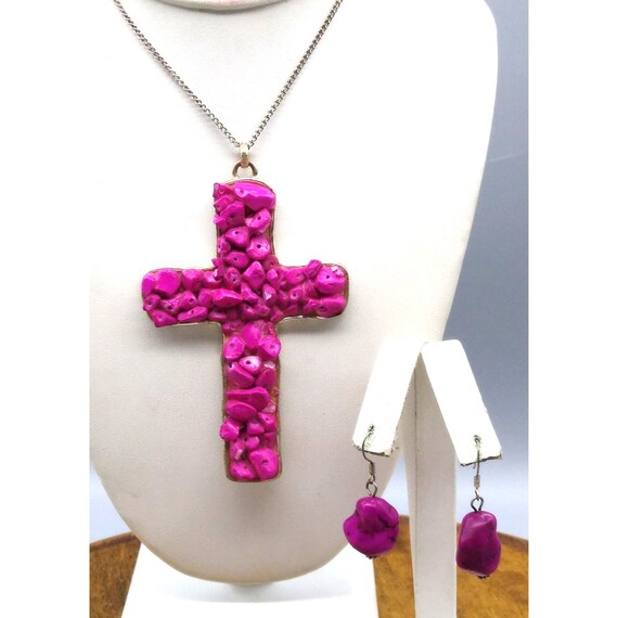 Chunky Square Link Pink Necklace
