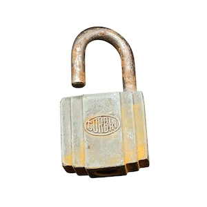 Corbin Vintage Padlock with Rust Patina, No Key