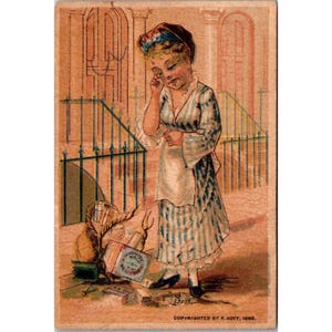 Antike 1882 J.B. Roberts Patent Oven Werbung viktorianische Handelskarte