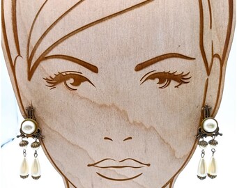Vintage Faux Pearl Drop Earrings Clip-On Earrings