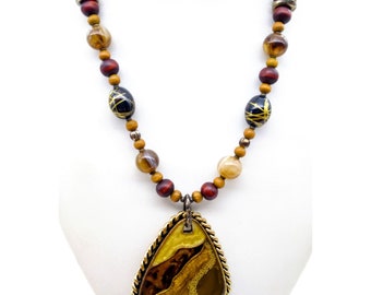 Vintage Laura Ashley Necklace: Silver Resin Pendant, Purple Beads
