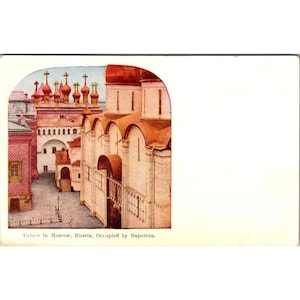 Vintage Postkarte Des Palastes In Moskau Russland Mit Napoleons Beruf