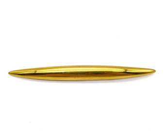 Vintage Brass Tapered Bar Brooch, Unique Lapel Pin in Gold Tone