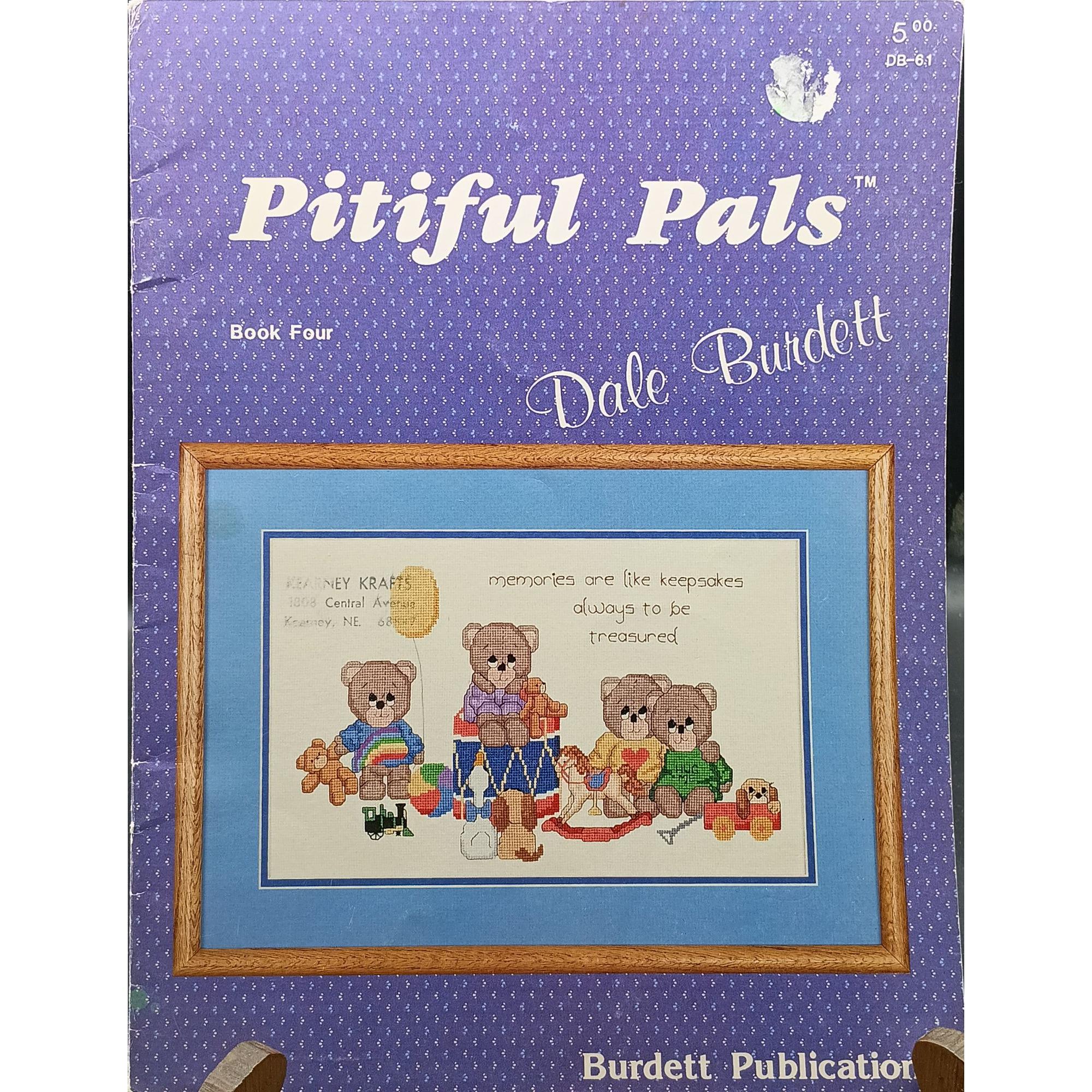 Dale Burdett "Pitiful Pals" Cross-Stitch Pattern Book Four Vintage 1980s Needlecraft