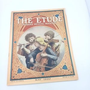 The Etude Pressers Musical Magazine May 1920 Vintage Collectible Sheet Music