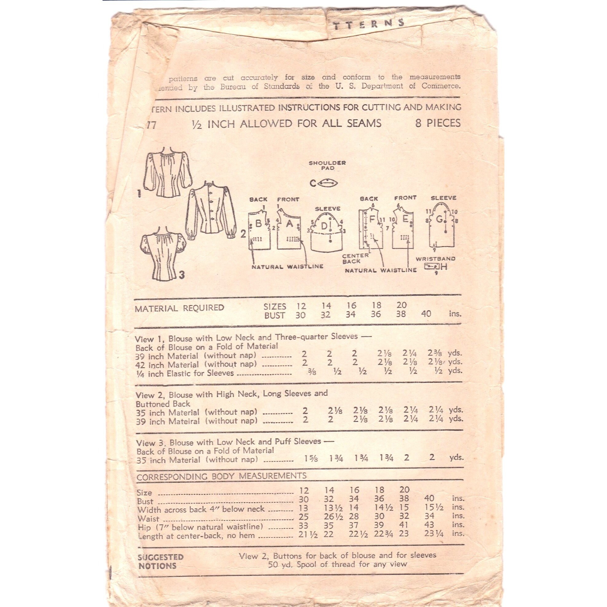 Vintage Sewing PATTERN Advance 4277 Womens or Misses 1946 - Etsy