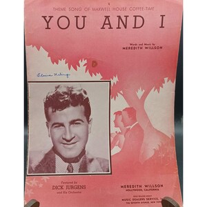 Vintage bladmuziek uit de jaren 30 &#39;You And I&#39; van Meredith Willson