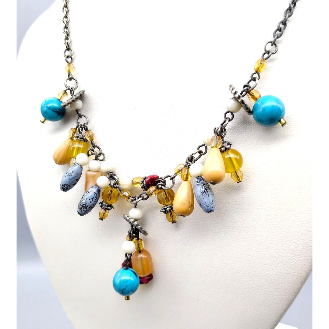 Vintage Premier Designs Necklace Multi Color Stone Facade - Etsy