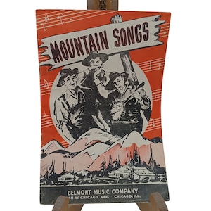 Vintage Sheet Music, Mountain Songs Small Songbook, Belmont Music 1937