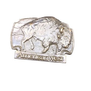 American West Vintage Buffalo Belt Buckle Metal Western Design