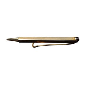 Anson Vintage Gold Hexagonal Mechanical Pencil w/ Red Stone Accent & Tie or Pocket Clip