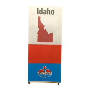 Vintage 1960er Jahre American Oil Co. Idaho Straßenkarte