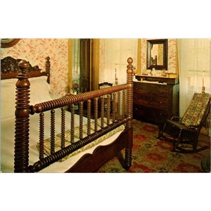 Cartolina vintage cromata dell'Illinois, sovvenzioni generali degli Stati Uniti Camera da letto Grant Home Galena