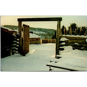 Carte postale 1969 Fort Ligonier, scène enneigée, Pennsylvanie
