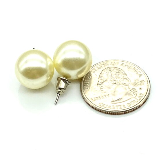 Jumbo Faux Pearl Stud Earrings, Classic Statement Gem
