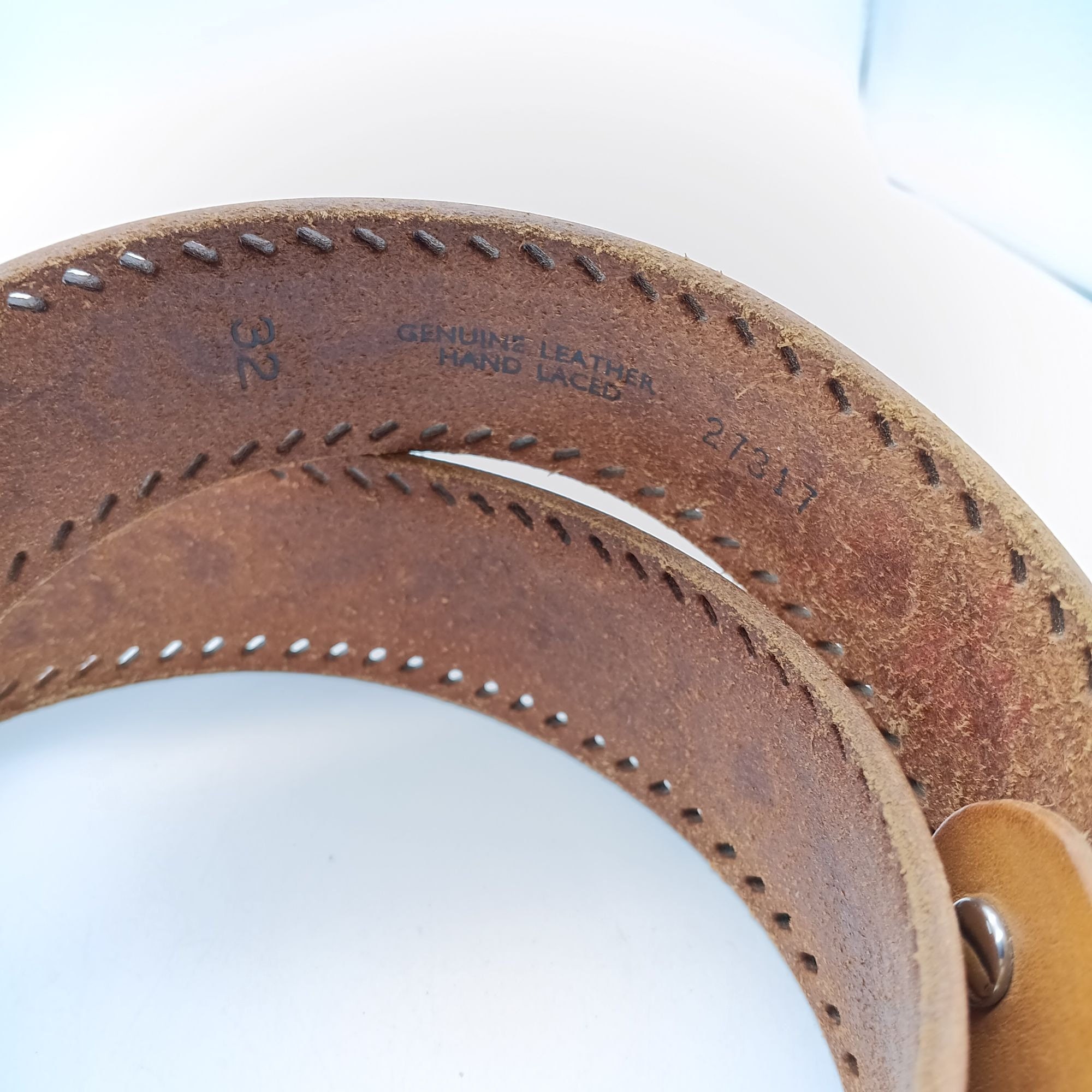 Vintage Tooled Genuine Leather Embossed Belt With Floral Design Sz 32 Western Floral Engraved Tooled Genuine Full Grain Leather  main image 3
