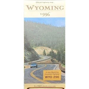 Carte routière officielle du Wyoming, vintage 1996