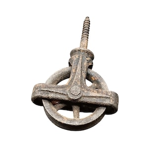 Vintage Cast Iron Pulley Wheel With Screw Attachment