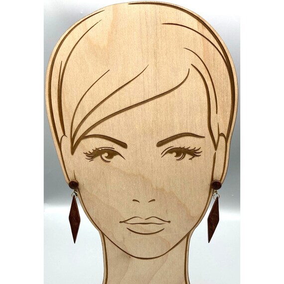 Vintage Boho Chic Dangle Earrings, Basic Wood Har… - image 3