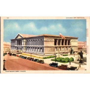 Cartão postal vintage do Instituto de Arte de Chicago 163 Kaufmann-Fabry Photo Chromatone Product USA