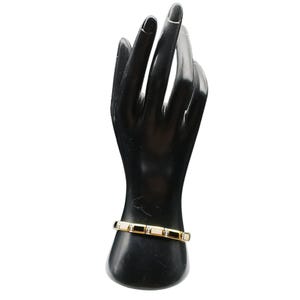 Gold-Tone Link Bracelet with Black & White Enamel Accents