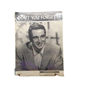 Vintage 1950s Sheet Music &quot;I Dont You Forget&quot; By Perry Como Classic Cover Art
