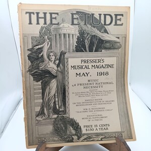 The Etude Pressers Musical Magazine May 1918 Vintage Collectible Music Journal