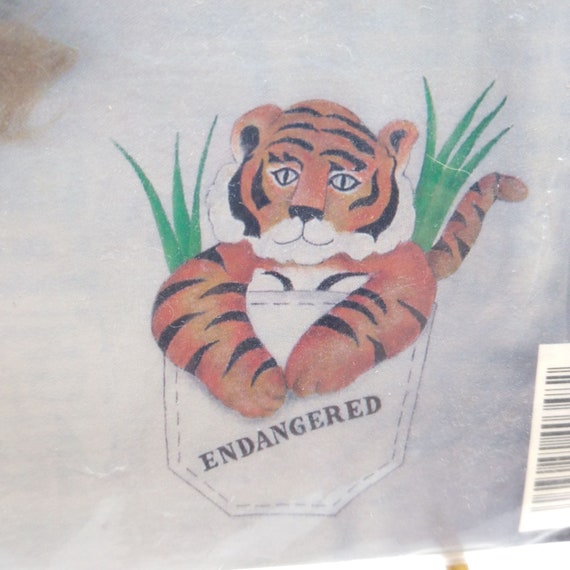 Vintage Full Color Iron on Transfer, Endangered Tiger TRE 348