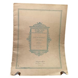 Biblioteca Schirmers di classici musicali Vol. 74 Studi di Loeschhorn Spartiti per pianoforte Vintage anni &#39;20 Hayden Stone