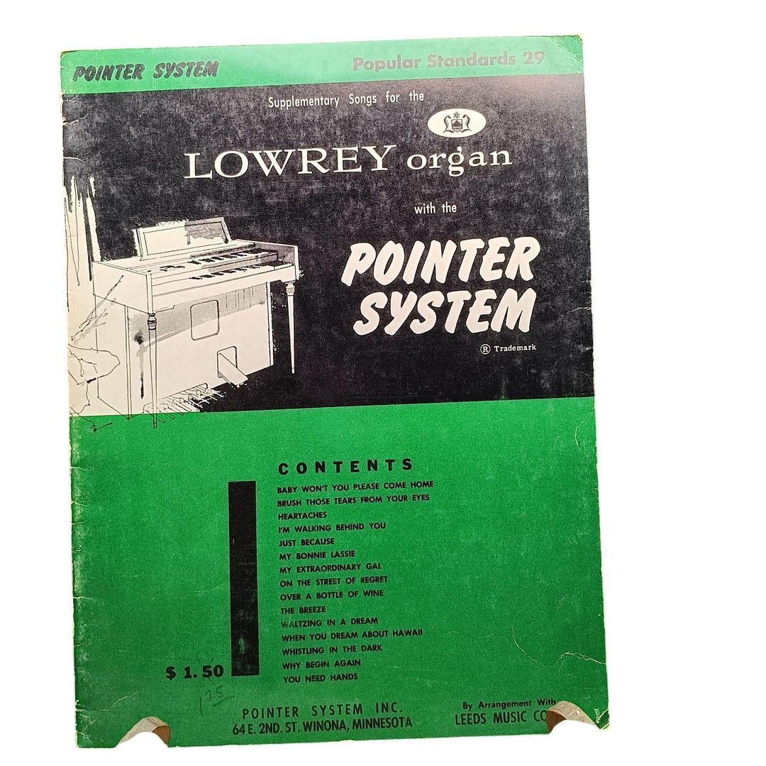 Lowrey Organ Supplementary Songs Pointer System Popular Standards 29 ...