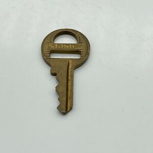 Vintage Master Lock sleutel messing, extra uitsparing